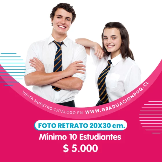 Foto retrato impresa de estudiante