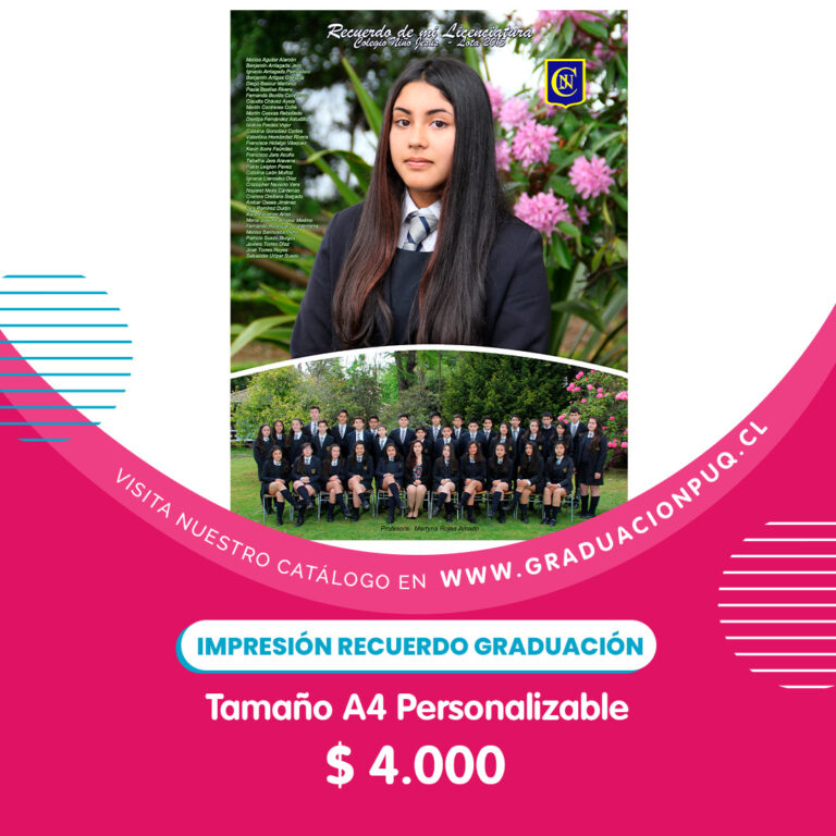 Diseño e impresión de recuerdo de graduación