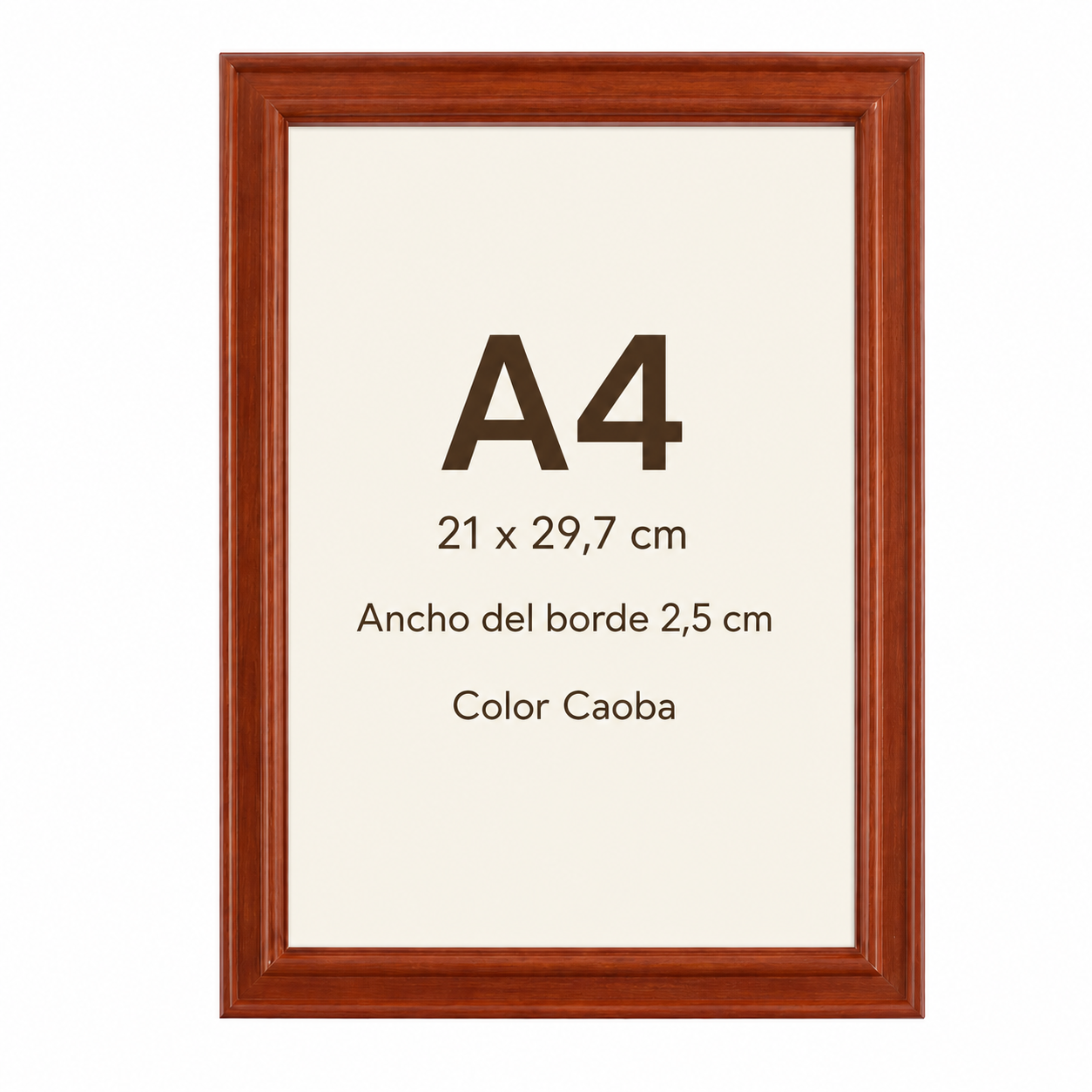 Marco color caoba con borde de 2,5 cm