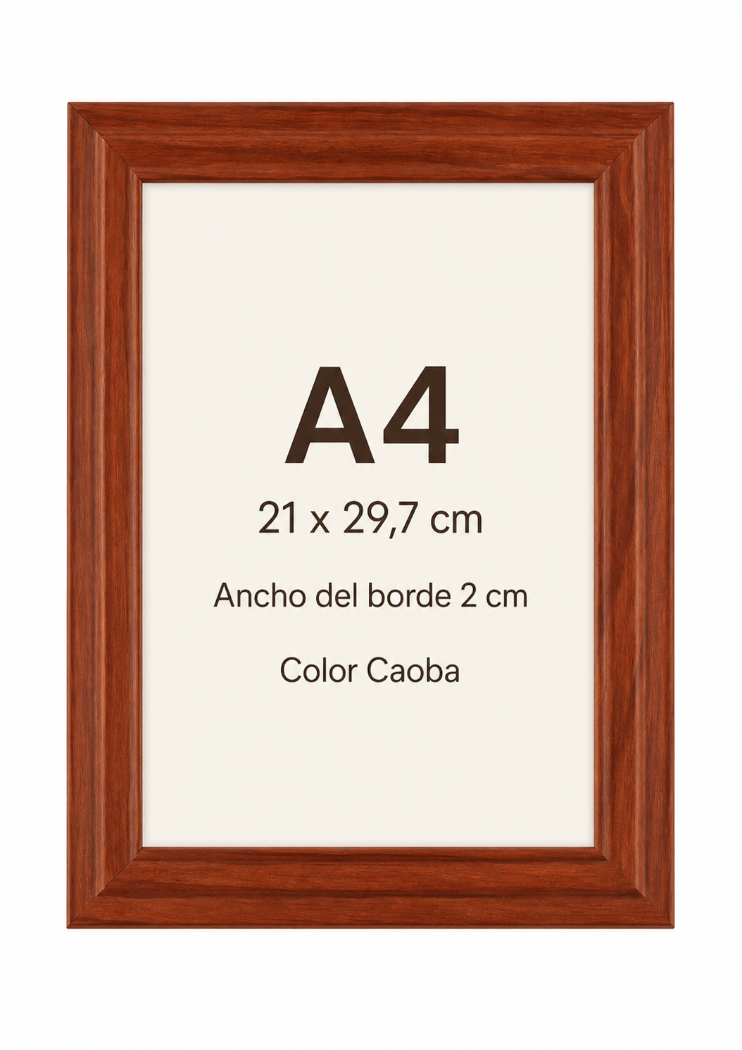 Marco color caoba con borde de 2 cm