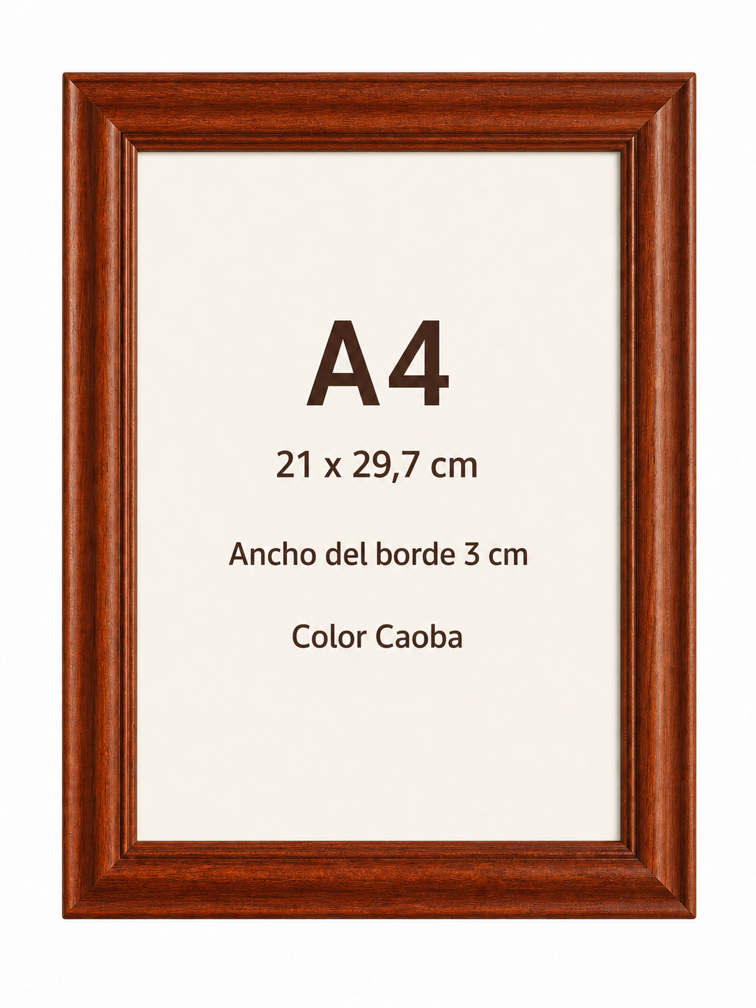Marco color caoba con borde de 3 cm