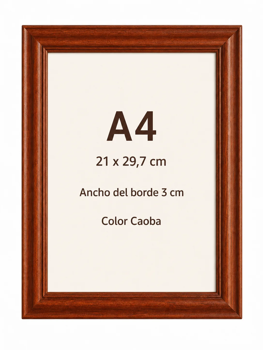 Marco color caoba con borde de 3 cm