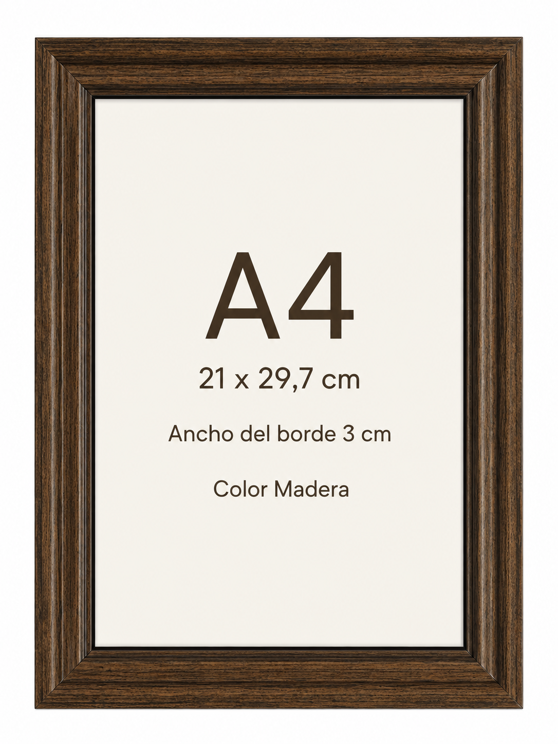 Marco color madera con borde de 3 cm