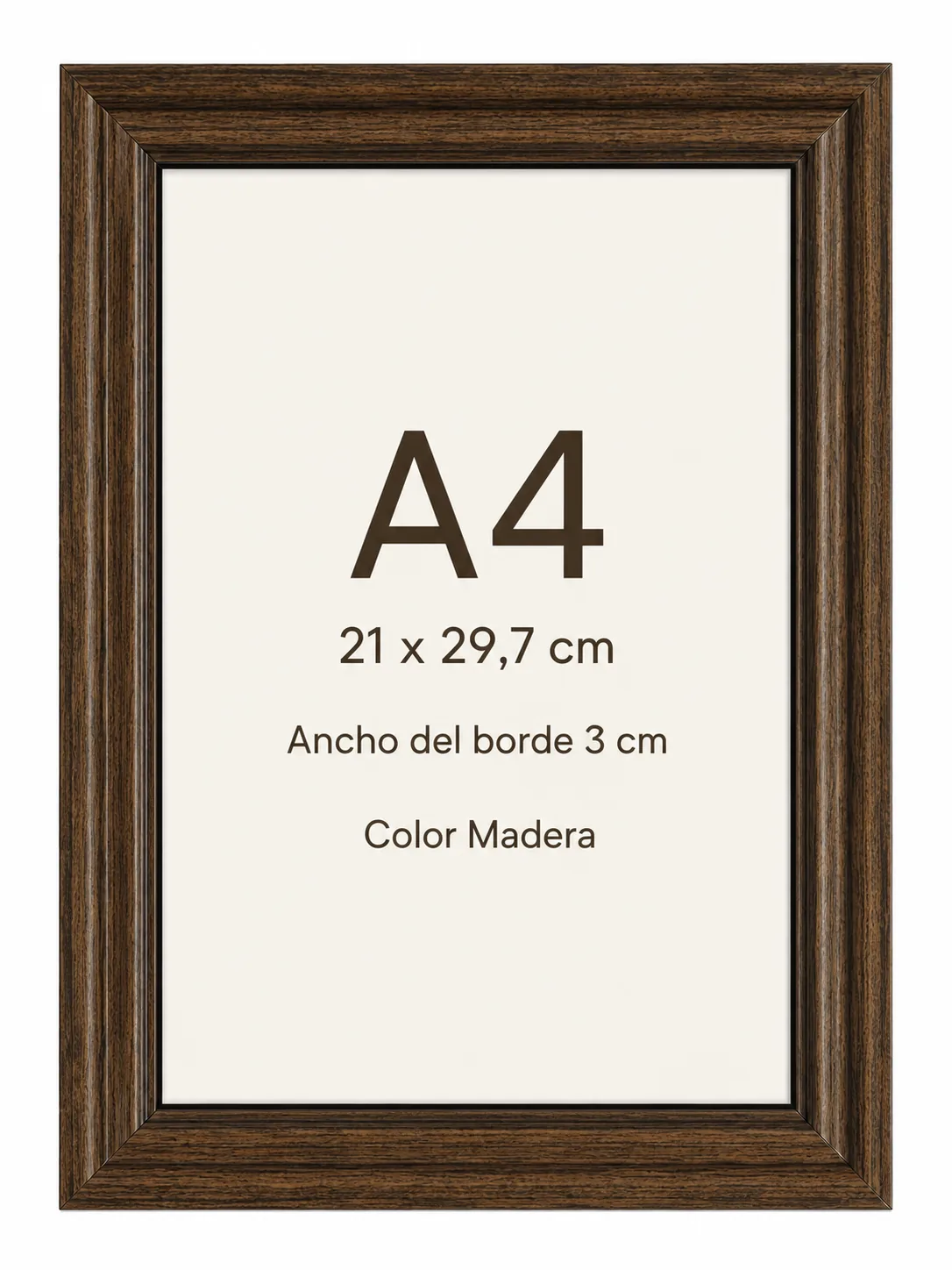 Marco color madera con borde de 3 cm